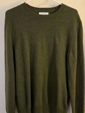 Calvin Klein Men's Olive Green Crewneck Sweater